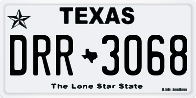 TX license plate DRR3068