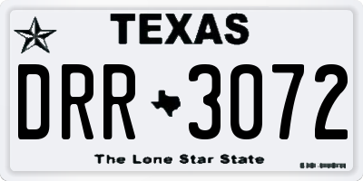 TX license plate DRR3072