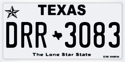 TX license plate DRR3083