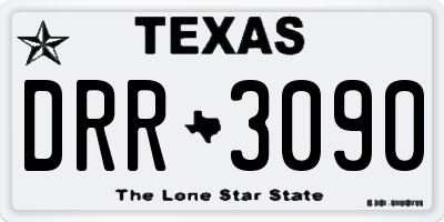 TX license plate DRR3090