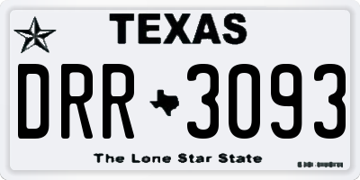 TX license plate DRR3093