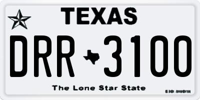 TX license plate DRR3100