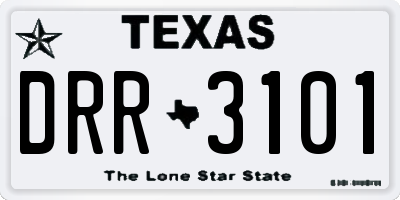 TX license plate DRR3101