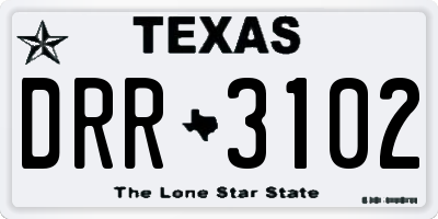 TX license plate DRR3102