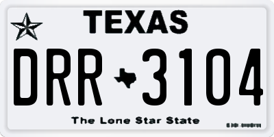 TX license plate DRR3104