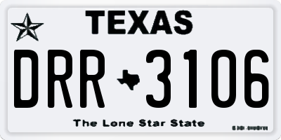 TX license plate DRR3106