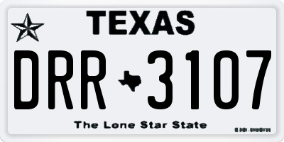 TX license plate DRR3107