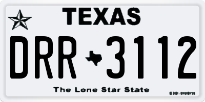 TX license plate DRR3112