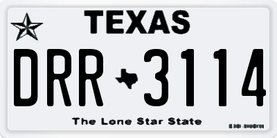 TX license plate DRR3114