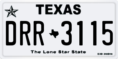 TX license plate DRR3115