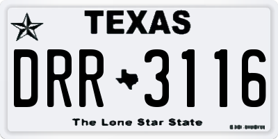 TX license plate DRR3116