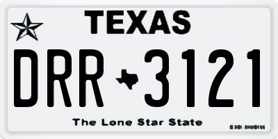 TX license plate DRR3121