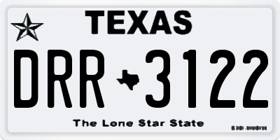 TX license plate DRR3122