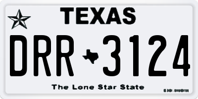 TX license plate DRR3124