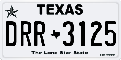 TX license plate DRR3125