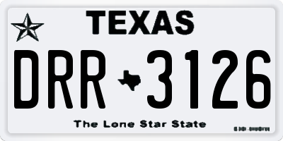 TX license plate DRR3126