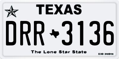 TX license plate DRR3136