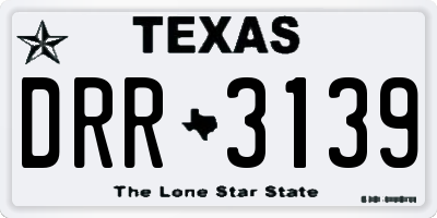TX license plate DRR3139