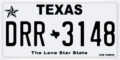 TX license plate DRR3148