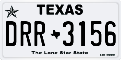 TX license plate DRR3156