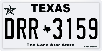 TX license plate DRR3159