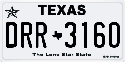 TX license plate DRR3160