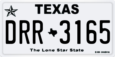 TX license plate DRR3165