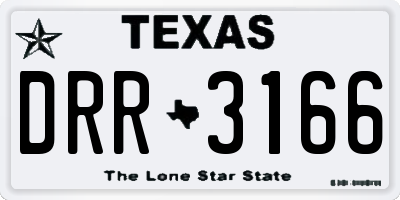 TX license plate DRR3166
