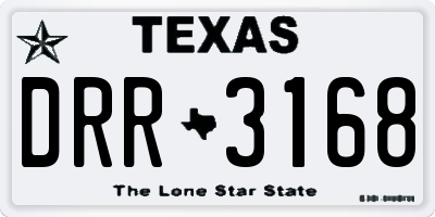 TX license plate DRR3168