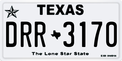 TX license plate DRR3170
