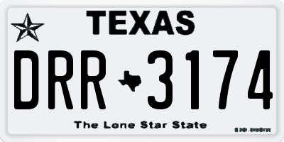 TX license plate DRR3174
