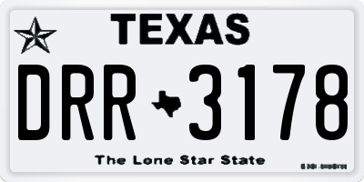 TX license plate DRR3178