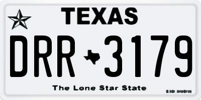 TX license plate DRR3179