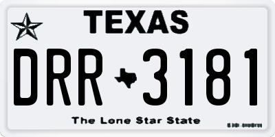 TX license plate DRR3181