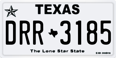 TX license plate DRR3185