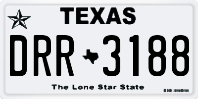 TX license plate DRR3188