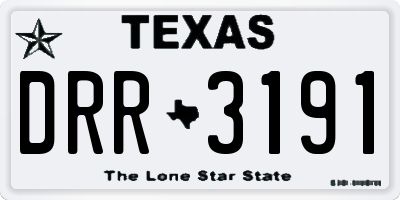 TX license plate DRR3191