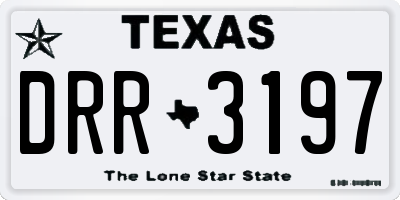 TX license plate DRR3197