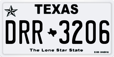 TX license plate DRR3206