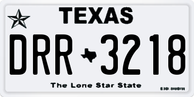 TX license plate DRR3218