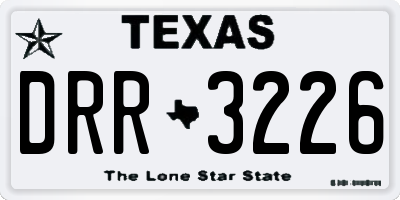 TX license plate DRR3226