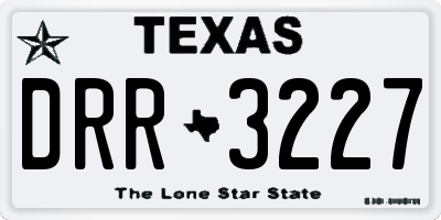 TX license plate DRR3227