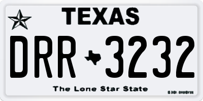 TX license plate DRR3232