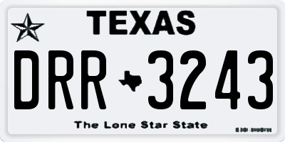 TX license plate DRR3243