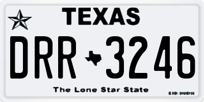 TX license plate DRR3246