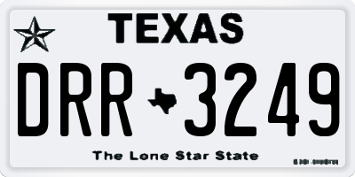 TX license plate DRR3249