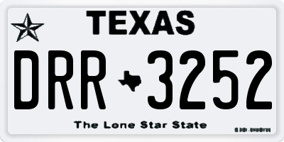 TX license plate DRR3252