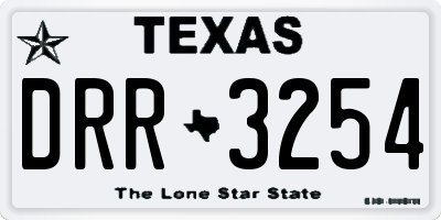 TX license plate DRR3254