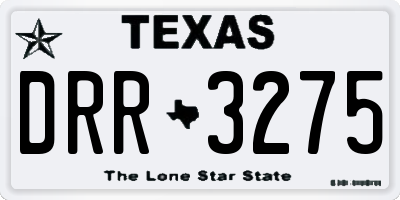 TX license plate DRR3275