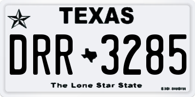 TX license plate DRR3285